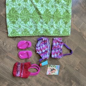 American Girl Doll Beach / Pool swimsuit and accessories